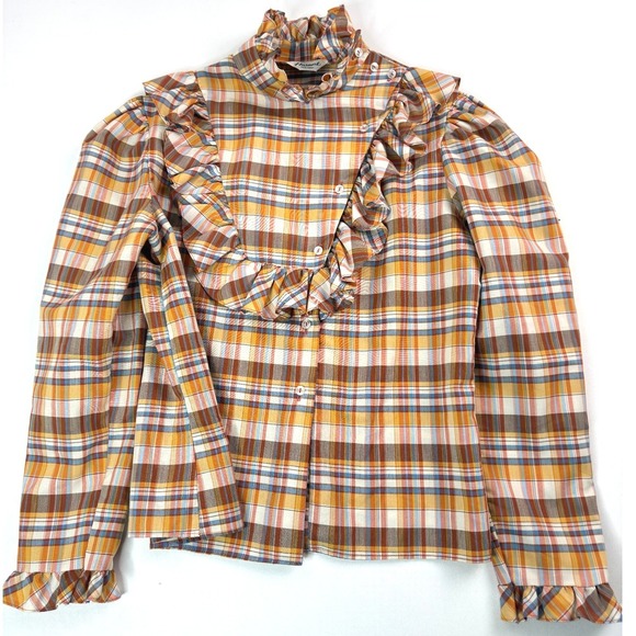 Vintage‎ Harmal New York Ruffle Peasant Blouse Large - Picture 1 of 6